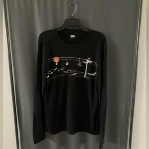 Mountain Ski Old Navy Long Sleeve Shirt | Black | Medium